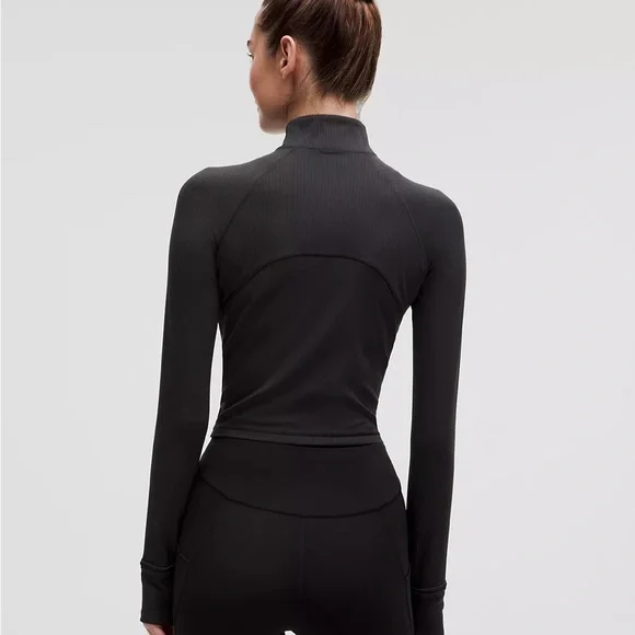 BNWT Rulu Cropped Ribbed Half Zip - Picture 2 of 2